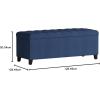 Madison Park Entryway Accent Bench for Living Room Flip Top Storage Chest, Shandra Tufted Top Upholstered Storage Bench End of Bed for Bedroom Furniture, Indoor Seating, 49″Wide, Blue(Navy)