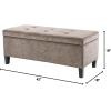 Madison Park Entryway Accent Bench for Living Room Flip Top Storage Chest, Shandra Tufted Top Upholstered Storage Bench End of Bed for Bedroom Furniture, Indoor Seating, 49″Wide, Blue(Taupe)