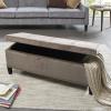 Madison Park Entryway Accent Bench for Living Room Flip Top Storage Chest, Shandra Tufted Top Upholstered Storage Bench End of Bed for Bedroom Furniture, Indoor Seating, 49″Wide, Blue(Taupe)