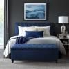 Madison Park Entryway Accent Bench for Living Room Flip Top Storage Chest, Shandra Tufted Top Upholstered Storage Bench End of Bed for Bedroom Furniture, Indoor Seating, 49″Wide, Blue(Navy)