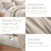 Madison Park Essentials Striped Comforter Set Queen, 7 Pieces Modern Minimalist Jacquard Bedding Set for All Season, Bed in A Bag with Sheet Set and Soft Brushed Reverse, Lightweight White(Neutral)