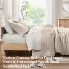 Madison Park Essentials Striped Comforter Set Queen, 7 Pieces Modern Minimalist Jacquard Bedding Set for All Season, Bed in A Bag with Sheet Set and Soft Brushed Reverse, Lightweight White(Neutral)