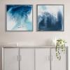 Madison Park Ethereal Wall Art Living Room Décor – Frame Modern Abstract Stretched, Gel Coated Canvas Entry Way Decoration, Ready to Hang Painting for Bedroom, 23.5″W x 29.5″H x 1.625″D, Blue 2 Piece(Contemporary)