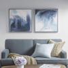 Madison Park Ethereal Wall Art Living Room Décor – Frame Modern Abstract Stretched, Gel Coated Canvas Entry Way Decoration, Ready to Hang Painting for Bedroom, 23.5″W x 29.5″H x 1.625″D, Blue 2 Piece(Contemporary)
