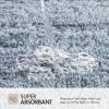 Madison Park Evan Cotton Tufted Washable Bath Mat , Luxury Solid Bathroom Rugs , 20″ x 30″ , Grey(Blue)