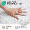 Madison Park Evan Cotton Tufted Washable Bath Mat , Luxury Solid Bathroom Rugs , 20″ x 30″ , Grey(White)