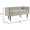 Madison Park Farrah Entryway Accent Bench with Curved Backrest, 8.75″ Cushion Seating Bench for Living Room, Compact Bed End Bench with Solid Wood Legs & Soft Poly Velvet Uplhostery, 49″ W, Cream