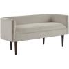 Madison Park Farrah Entryway Accent Bench with Curved Backrest, 8.75″ Cushion Seating Bench for Living Room, Compact Bed End Bench with Solid Wood Legs & Soft Poly Velvet Uplhostery, 49″ W, Cream