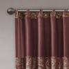 Madison Park Faux Silk Paisley Jacquard, Rod Pocket Curtain with Privacy Lining for Living Room, Kitchen, Bedroom and Dorm, 50 in x 18 in, Black Bead Trim(Burgundy Panel Pair)