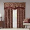 Madison Park Faux Silk Paisley Jacquard, Rod Pocket Curtain with Privacy Lining for Living Room, Kitchen, Bedroom and Dorm, 50 in x 18 in, Black Bead Trim(Burgundy Bead Trim Valance)