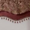 Madison Park Faux Silk Paisley Jacquard, Rod Pocket Curtain with Privacy Lining for Living Room, Kitchen, Bedroom and Dorm, 50 in x 18 in, Black Bead Trim(Burgundy Bead Trim Valance)