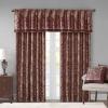 Madison Park Faux Silk Paisley Jacquard, Rod Pocket Curtain with Privacy Lining for Living Room, Kitchen, Bedroom and Dorm, 50 in x 18 in, Black Bead Trim(Burgundy Valance)
