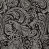 Madison Park Faux Silk Paisley Jacquard, Rod Pocket Curtain with Privacy Lining for Living Room, Kitchen, Bedroom and Dorm, 50 in x 18 in, Black Bead Trim(Black Valance)