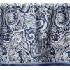 Madison Park Faux Silk Paisley Jacquard, Rod Pocket Curtain with Privacy Lining for Living Room, Kitchen, Bedroom and Dorm, 50 in x 18 in, Black Bead Trim(Navy Valance)