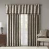 Madison Park Faux Silk Paisley Jacquard, Rod Pocket Curtain with Privacy Lining for Living Room, Kitchen, Bedroom and Dorm, 50 in x 18 in, Black Bead Trim(Taupe Valance)