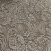 Madison Park Faux Silk Paisley Jacquard, Rod Pocket Curtain with Privacy Lining for Living Room, Kitchen, Bedroom and Dorm, 50 in x 18 in, Black Bead Trim(Taupe Bead Trim Valance)