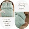 Madison Park Floral Jersey Comforter Set, Puffy Cloud Queen Size Comforters Crinkled Farmhouse Rustic Shabby Chic Bedding Set, Ultra-Soft All Season Down Alternative, Sage Green 3-Piece(Sage Green)