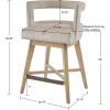 Madison Park Glenwood Upholstered Swivel Counter Stools, Height Kitchen Chair, Solid Wood, Bronze Metal Kickplate Footrest, Back Support, Pipped Fabric, Dining Room Accent Furniture, Cream(Glenwood)