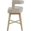 Madison Park Glenwood Upholstered Swivel Counter Stools, Height Kitchen Chair, Solid Wood, Bronze Metal Kickplate Footrest, Back Support, Pipped Fabric, Dining Room Accent Furniture, Cream(Glenwood)