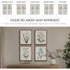 Madison Park Herbal Botany 4-Piece Botanical Illustration Framed Canvas Wall Art Set, Natural Vintage Plant Prints with Wood Grain Frame, Botanical Wall Décor for Bedroom, Living Room, Bathroom, or Entryway