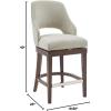 Madison Park Jillian Cream Counter Stool with Swivel Seat MP104-1074