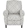 Madison Park Kirby Recliner Chair – Solid Wood, Plywood, Rolled Back Button Tufted Accent Armchair Modern Classic Style Family Room Sofa Furniture, Grey(Grey)