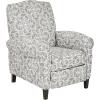 Madison Park Kirby Recliner Chair – Solid Wood, Plywood, Rolled Back Button Tufted Accent Armchair Modern Classic Style Family Room Sofa Furniture, Grey(Grey)