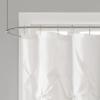 Madison Park Laurel Semi-Sheer Black Shower Curtain – Lightweight Faux Silk Fabric, 72×72 in, Light Filtering, Modern Style Bathroom Curtain Textured Tufting Detail Modern Mid-Century Bathroom Decor(White)
