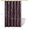 Madison Park Laurel Semi-Sheer Black Shower Curtain – Lightweight Faux Silk Fabric, 72×72 in, Light Filtering, Modern Style Bathroom Curtain Textured Tufting Detail Modern Mid-Century Bathroom Decor(Plum Violet)