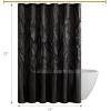 Madison Park Laurel Semi-Sheer Black Shower Curtain – Lightweight Faux Silk Fabric, 72×72 in, Light Filtering, Modern Style Bathroom Curtain Textured Tufting Detail Modern Mid-Century Bathroom Decor(Black)