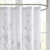 Madison Park Magnolia Shower Curtain, Luxurious Botanical Floral Print, Modern Serene Bathroom Décor, Machine Washable Bath Privacy Screen, 72×72, Aqua(Purple)