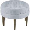 Madison Park Martin Oval Surfboard Tufted Cocktail Ottoman Soft Fabric, All Foam, Wood Frame Modern Coffee Table Living Room Lounge Furniture, Linen, 48″W x 27.5″D x 18″H(Dusty Blue)