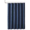 Madison Park Metro Bathroom Shower, Textured Woven Clipped Design Modern Mid-Century Privacy Bath Fabric Curtains, 72″x72″, Sand(Navy)