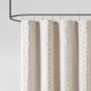 Madison Park Metro Bathroom Shower, Textured Woven Clipped Design Modern Mid-Century Privacy Bath Fabric Curtains, 72″x72″, Sand(Sand)