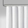 Madison Park Metro Bathroom Shower, Textured Woven Clipped Design Modern Mid-Century Privacy Bath Fabric Curtains, 72″x72″, Sand(White)