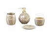 Madison Park Mosaic Bathroom Accessories Set , 4 Piece Bath Accessory Sets With Gold Soap Dispenser , Toothbrush Holder , Tumbler And Ring Tray(Gold 4 Piece)