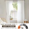 Madison Park Non-See-Through Privacy White Curtains 2 Panels, Light-Filtering Window Curtain with Back Tabs for Bedroom & Living Room, Lexus, 52″ x 95″(White)