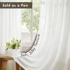 Madison Park Non-See-Through Privacy White Curtains 2 Panels, Light-Filtering Window Curtain with Back Tabs for Bedroom & Living Room, Lexus, 52″ x 95″(White)
