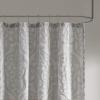 Madison Park Odette Fabric Shower Curtain Luxe Textured Jacquard, Damask Medallion Machine Washable Modern Home Bathroom Decor, Bathtub Privacy Screen, 72″ x 72″, Silver(Silver/Sliver)