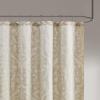 Madison Park Odette Fabric Shower Curtain Luxe Textured Jacquard, Damask Medallion Machine Washable Modern Home Bathroom Decor, Bathtub Privacy Screen, 72″ x 72″, Silver(Tan/Ivory)