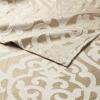 Madison Park Odette Fabric Shower Curtain Luxe Textured Jacquard, Damask Medallion Machine Washable Modern Home Bathroom Decor, Bathtub Privacy Screen, 72″ x 72″, Silver(Tan/Ivory)