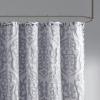 Madison Park Odette Fabric Shower Curtain Luxe Textured Jacquard, Damask Medallion Machine Washable Modern Home Bathroom Decor, Bathtub Privacy Screen, 72″ x 72″, Silver(Navy/Silver)