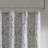 Madison Park Odette Fabric Shower Curtain Luxe Textured Jacquard, Damask Medallion Machine Washable Modern Home Bathroom Decor, Bathtub Privacy Screen, 72″ x 72″, Silver(Silver/Sliver)