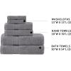 Madison Park Organic 100% Cotton Bathroom Towel Set, Hotel & Spa Quality Highly Absorbent, Quick Dry, Include for Shower, Handwash & Facial Washcloth, Multi-Sizes, Seafoam(Charcoal)