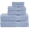 Madison Park Organic 100% Cotton Bathroom Towel Set, Hotel & Spa Quality Highly Absorbent, Quick Dry, Include for Shower, Handwash & Facial Washcloth, Multi-Sizes, Seafoam(Blue)