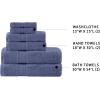 Madison Park Organic 100% Cotton Bathroom Towel Set, Hotel & Spa Quality Highly Absorbent, Quick Dry, Include for Shower, Handwash & Facial Washcloth, Multi-Sizes, Seafoam(Navy)
