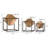 Madison Park Quad Cube Home Décor – 3 Piece Set Metal Accent Statue Modern Luxe Geomatric Art Sculpture Design Living Room Shelf Accessories, Multi Size, Black/Gold