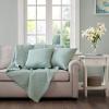Madison Park Quebec Quilted Throw Pillow, Transitional Square Decorative Pillow, 20X20, Set of 2, Seafoam