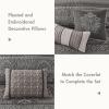 Madison Park Quilt Traditional Damask Design All Season, Lightweight Coverlet Bedspread Bedding Set, Matching Shams, Pillows, 104″x94″, Bellagio, Jacquard Grey, 6 Piece(Grey)
