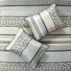 Madison Park Quilt Traditional Damask Design All Season, Lightweight Coverlet Bedspread Bedding Set, Matching Shams, Pillows, 104″x94″, Bellagio, Jacquard Grey, 6 Piece(Floral Blue)